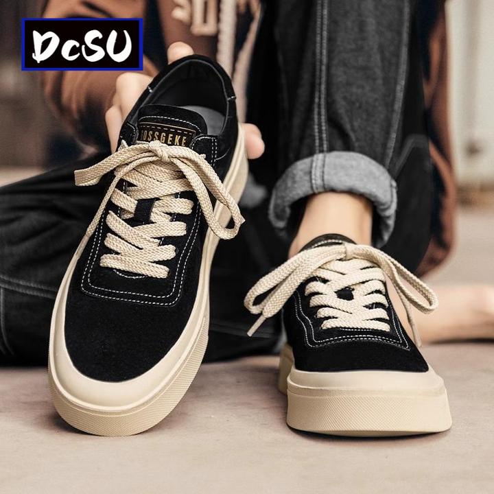 【香港DcSU&Shoes官方正品】男鞋2024新款透气英伦风百搭磨砂休闲板