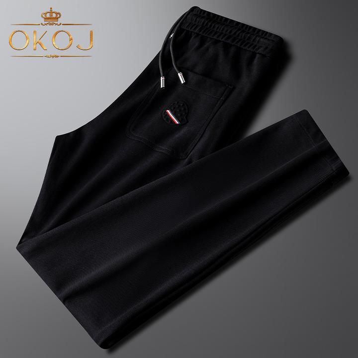 OKOJ运动长裤男士时尚休闲纯色裤子秋季新款弹力透气显瘦卫裤子