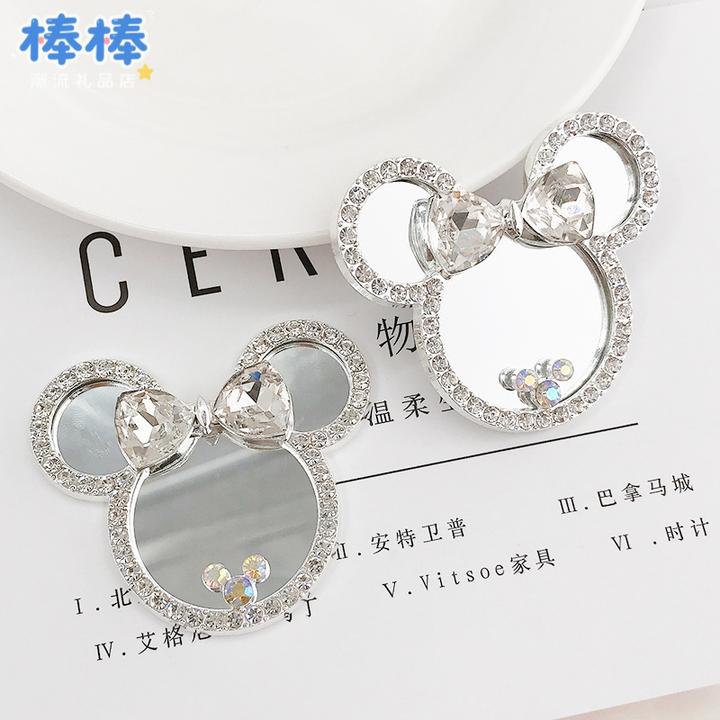 新款锌合金卡通公仔镜子diy手机壳饰品配件手工镶钻化妆镜