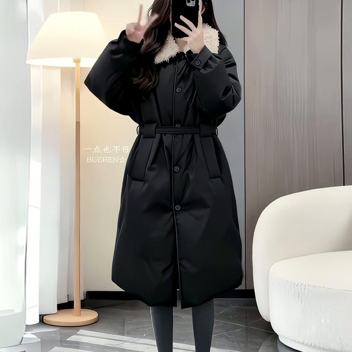 通勤风气质中长款羽绒棉服女2025冬季新款洋气减龄保暖收腰外套潮