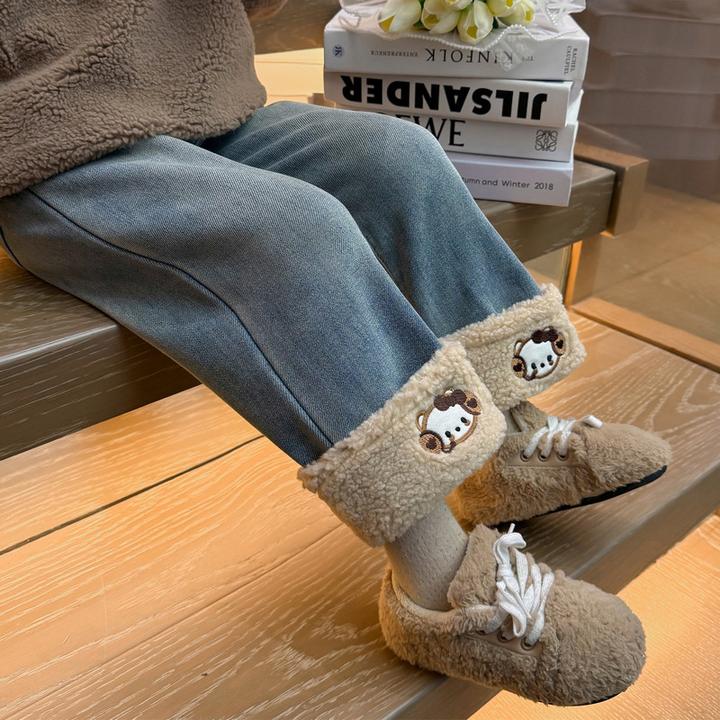 加绒女童牛仔裤冬季加厚一体绒童裤2025款女宝宝秋冬款儿童直筒裤