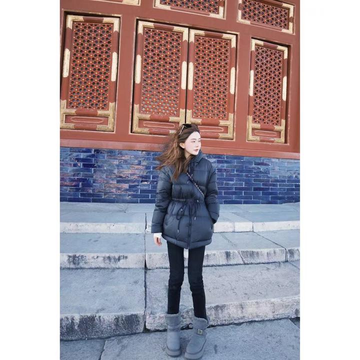 【北寒收腰鹅绒服黑色羽绒服】小允姐姐2025新款气质时鹅绒服【1124】