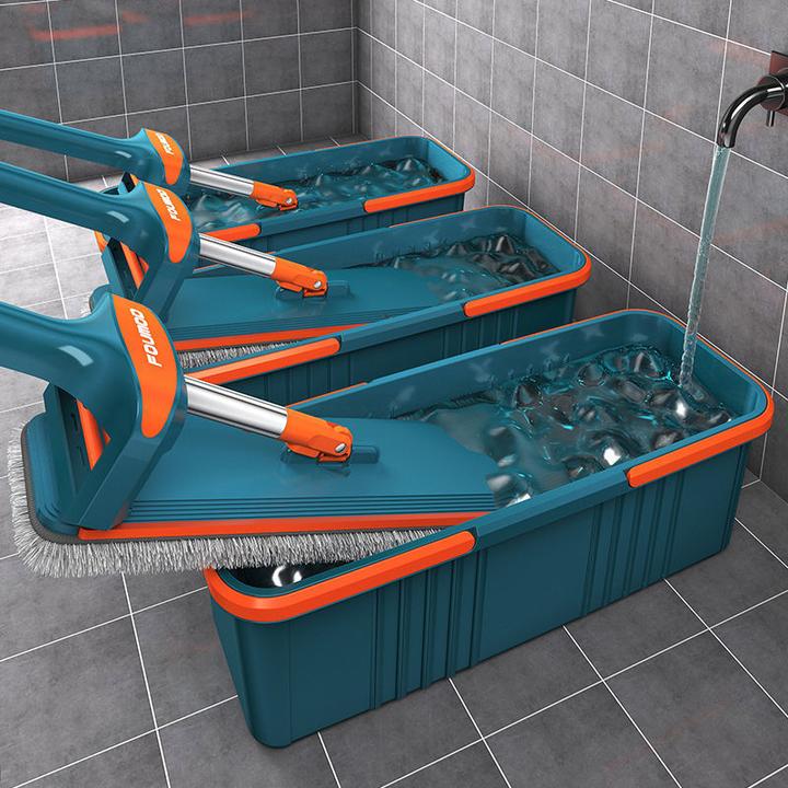 超细纤维免手洗拖把家用懒人拖地神器一拖净新款带桶平板拖布替换