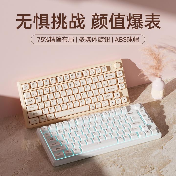 超静音游戏键盘有线无线电竞女生办公键盘女生高颜值笔记本电脑