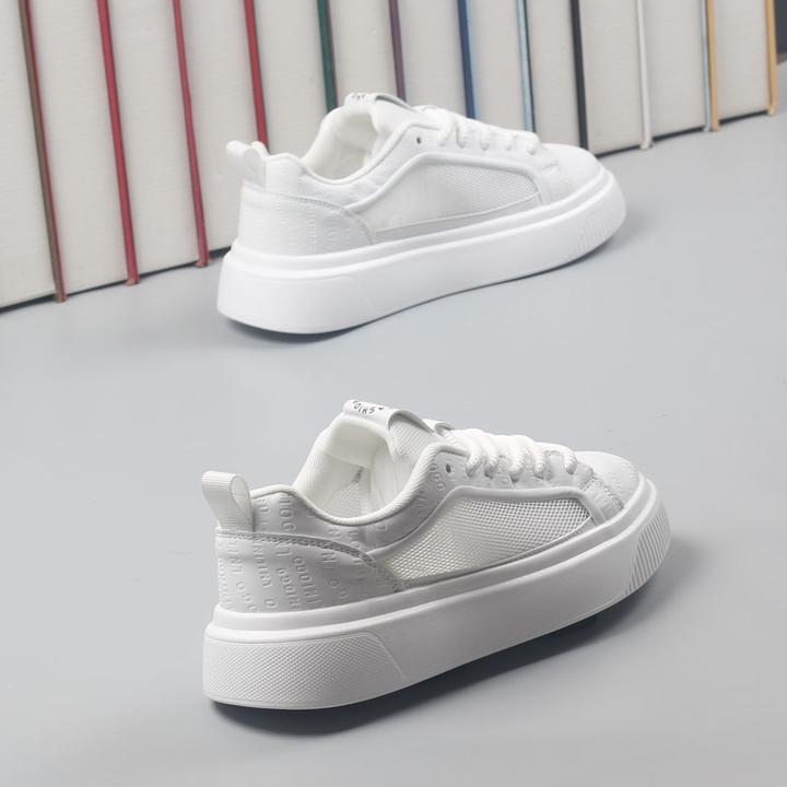 夏新款透气网面男鞋百搭轻奢印花休闲板鞋防臭2025增高超轻小白鞋