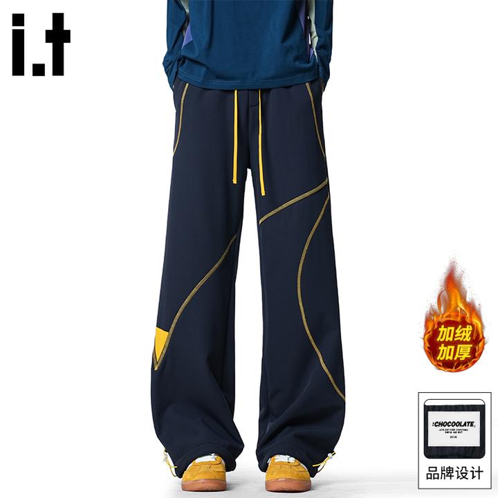 it :CHOCOOLATE哈苏线拼接运动冲锋裤男款冬季加绒登山男士休闲裤