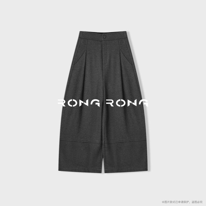 溶溶【气球裤】RONGRONG绵羊毛混纺遮肉休闲通勤风经典七分裤F66306
