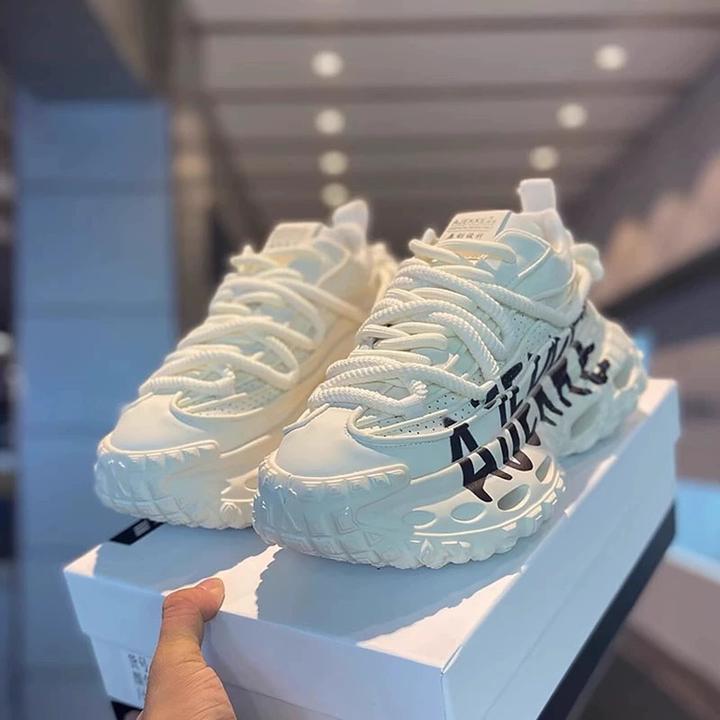 潮牌男鞋2025年春秋新款皮面厚底增高老爹鞋个性时尚网红运动鞋男