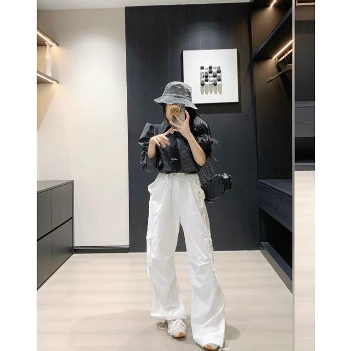 格子衬衫女2025春季气质高级感超好看炸街独特漂亮小衫工装裤套装