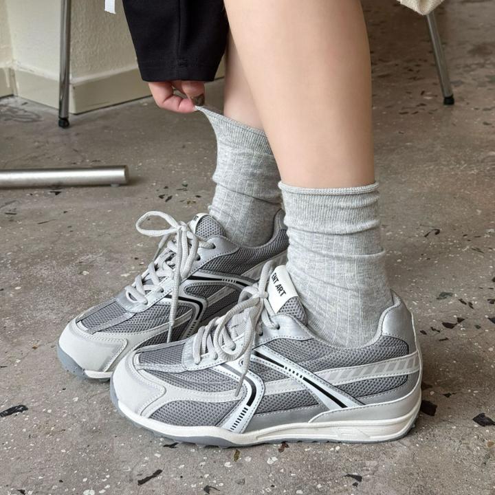 韩系增高运动德训鞋2025秋季新款网面透气慢跑休闲老爹鞋女