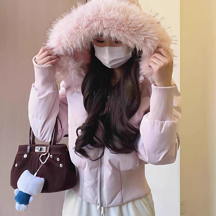 小海鸥收腰棉服女2025冬季新款小个子短款韩系棉袄修身厚外套棉衣