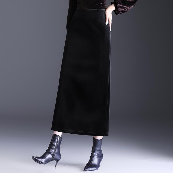 金丝绒半身裙气质高级感超好看直筒包臀裙女裙子秋冬2025新款长裙