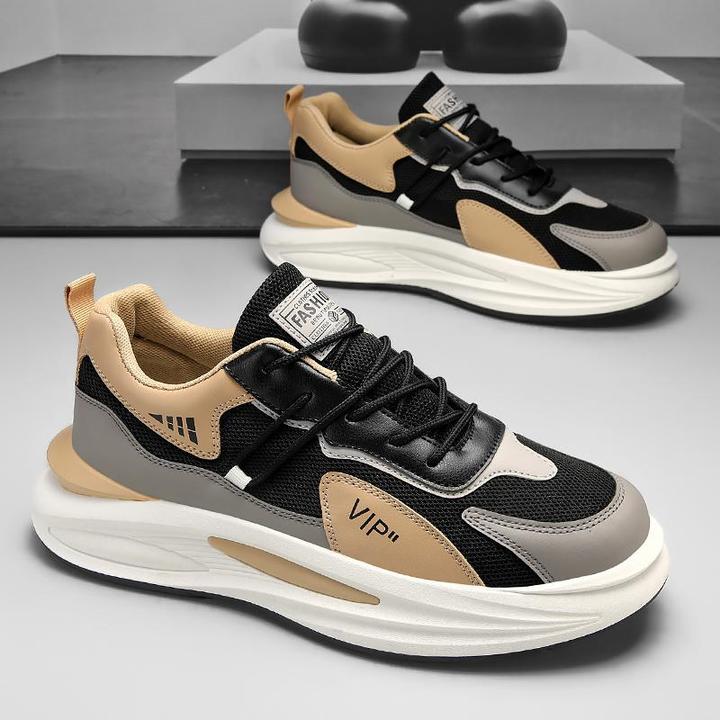 2025秋季新款男鞋户外运动鞋透气网面厚底休闲老爹鞋时尚阿甘鞋子