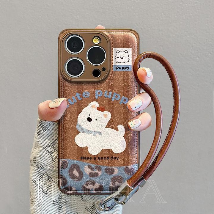 复古豹纹小狗适用苹果16手机壳网红爆款华为VIVO小众荣耀OPPO红米