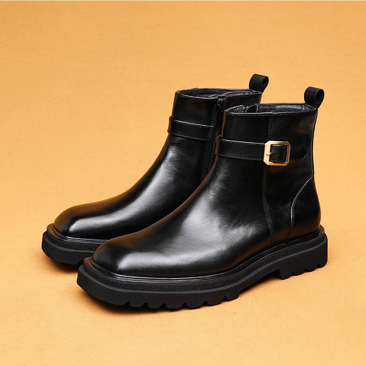 路易圣戈希男款切尔西马丁靴厚底秋冬季男士英伦风短靴方头高帮鞋