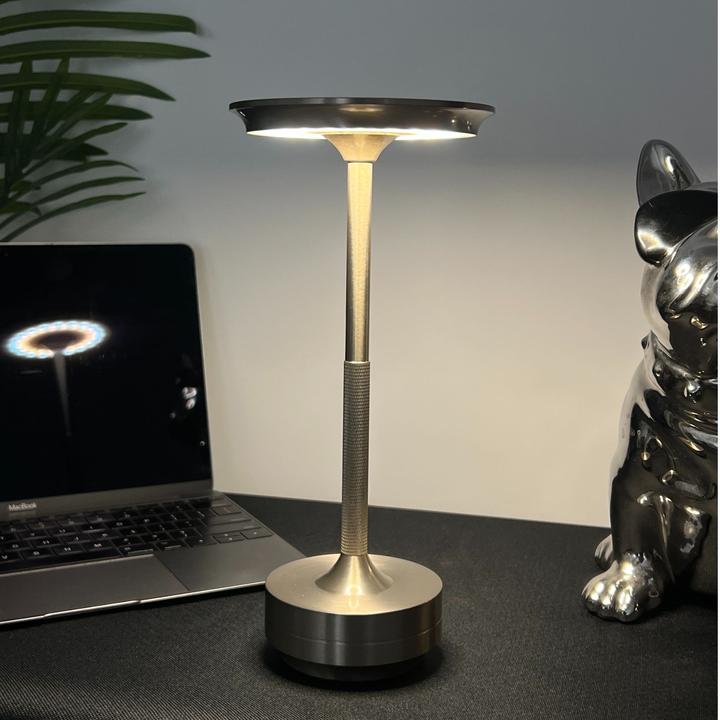 轻奢卧室床头灯餐厅酒吧桌灯户外餐露营氛围灯触摸充电飞碟台灯