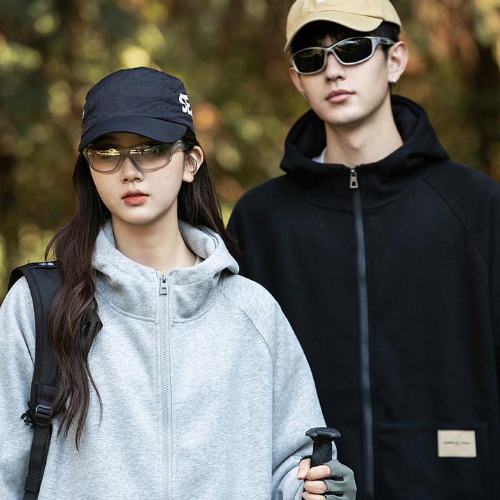 鲲海鹏云男装连帽开衫卫衣新款春秋宽松美式重磅潮痞帅外套春