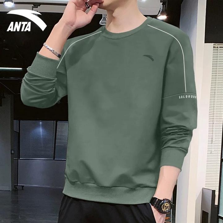安踏运动卫衣男款休闲长袖秋季新款宽松打底衫青少年套头衫正品