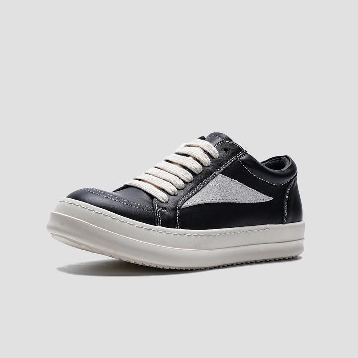 RO侵权黑白男鞋四季款真皮美式厚底增高潮牌复刻级全粒面头层皮男