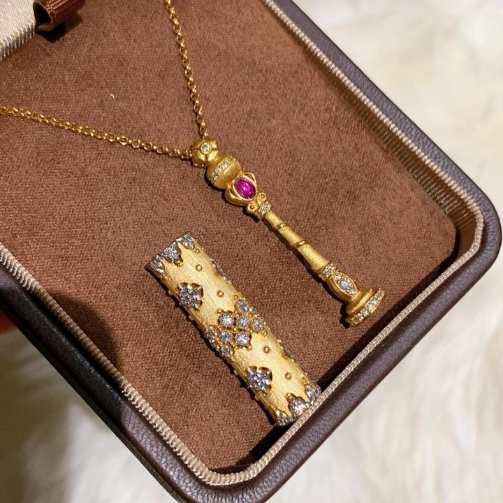 多巧2025新款首饰戒指戒指 水冰月魔法棒项链 轻奢饰品女高级感