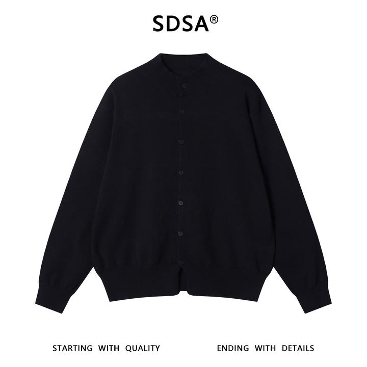 SDSA男士秋冬新款痞帅男装纯色毛衣针织衫圆领气质百搭开衫上衣
