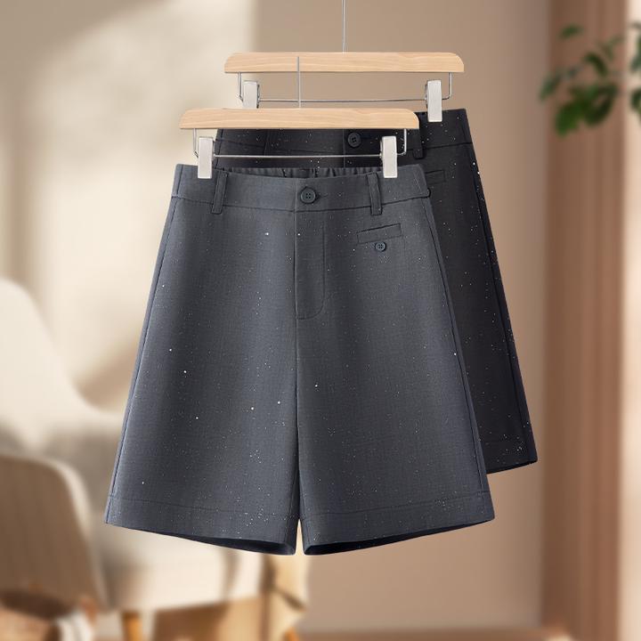 亮片西装休闲短裤女2025春夏新款气质高腰宽松a字阔腿小个子靴裤