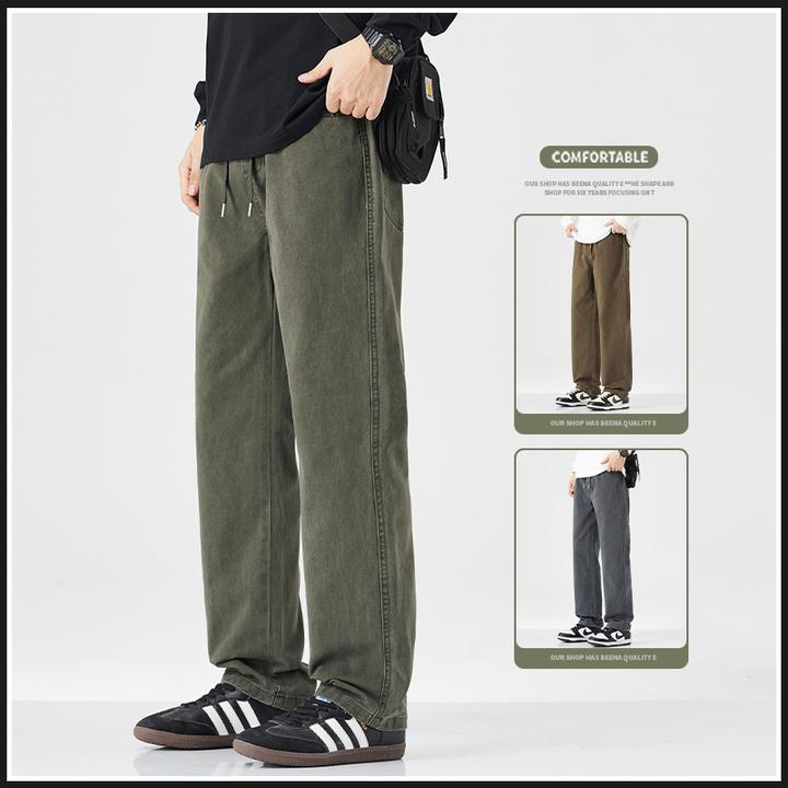 霍罗哈芬HOROHUVEN工装裤男士新款运动松紧腰百搭休闲直筒长裤子