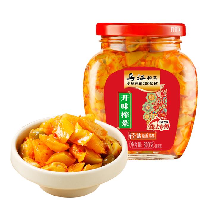 乌江开味榨菜300g瓶装开味菜咸菜爽口酱菜下饭菜早餐配粥泡菜小菜