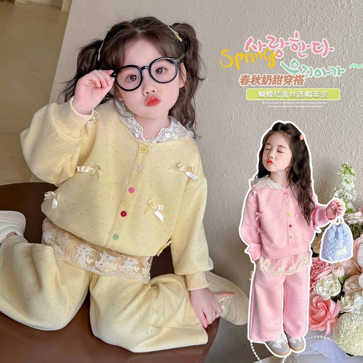 彩点套装童装儿童女童2025年款衣服秋装服装女童秋装6岁潮款套装