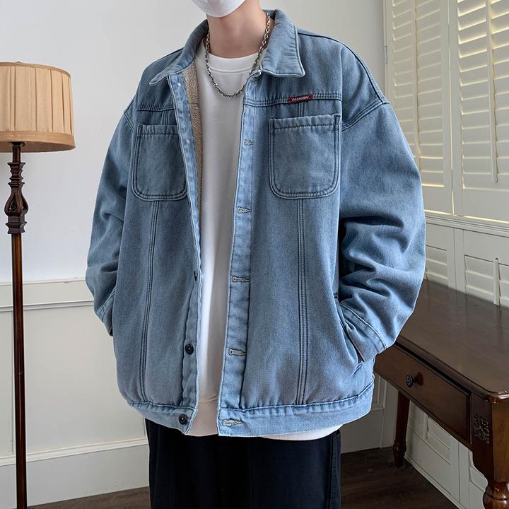 仓石一树潮牌美式复古休闲牛仔外套男士2025冬季翻领情侣款夹克衫