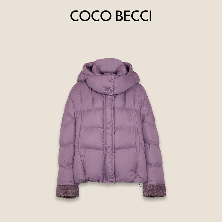 COCO BECCI【泡芙小姐】90白鸭绒毛袖口连帽羽绒外套CFJJD101094