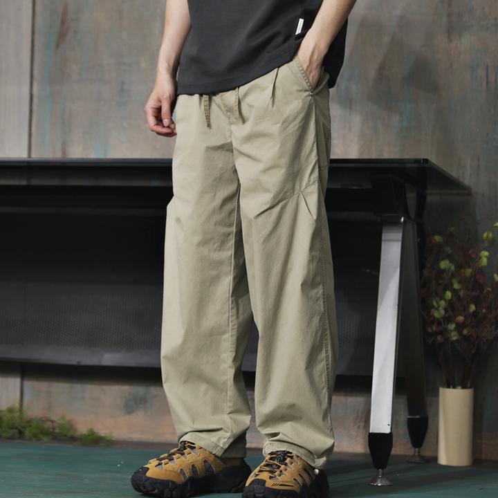 法国Cebrodz新款夏季宽松直筒裤休闲裤男伞兵裤运动松弛阔腿裤潮
