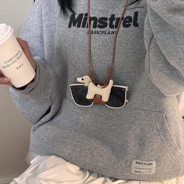 可爱小狗墨镜挂绳便携式防脱落收纳挂脖眼镜收纳韩系太阳镜挂链