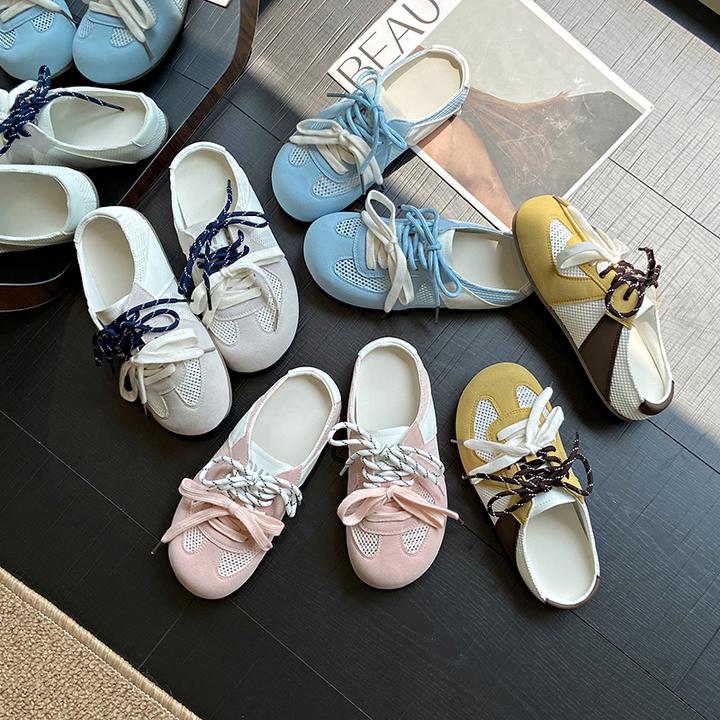 复古厚底包头半拖鞋女2025夏季新款外穿网面透气懒人休闲勃肯凉拖