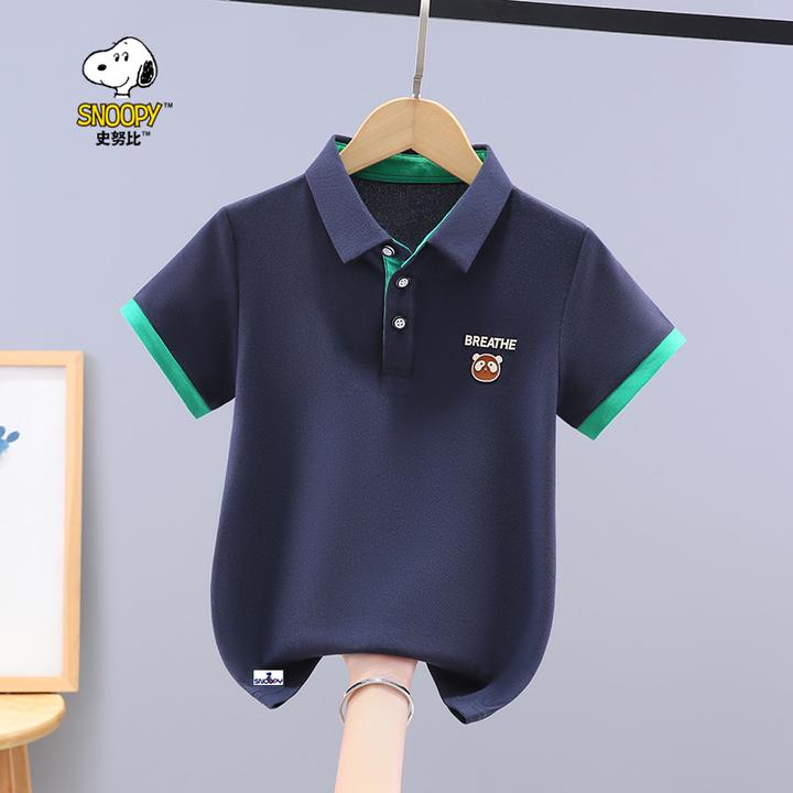史努比男童短袖T恤夏季新款洋气中大儿童POLO衫学生休闲男孩上衣
