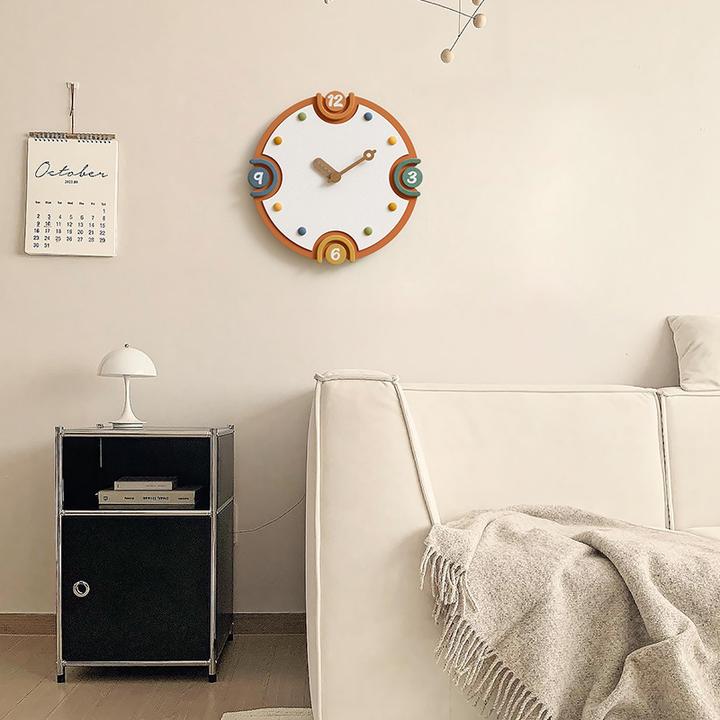 wozoom屋准现代简约挂钟客厅家用奶油风钟表电视柜玄关装饰品