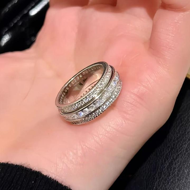 铜合金戒指 爆闪时来运转戒指轻奢小众设计高级感百搭精致食指戒