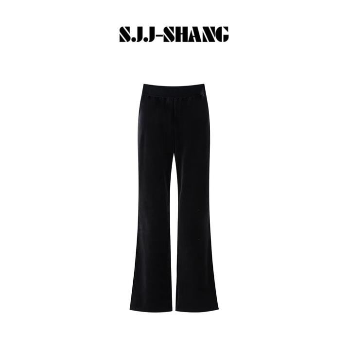 SJJ-SHANG【高光裤】纯色时尚百搭微喇裤子q135790p