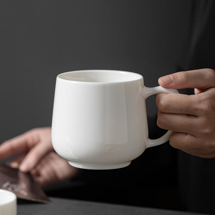 德化羊脂玉白瓷杯子2025新款特别好看的精致高级感陶瓷马克杯水杯