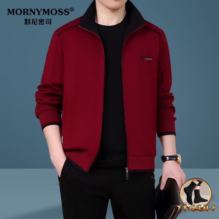 春秋季休闲卫衣套装男中老年运动套装爸爸装2025新款立领开衫套装