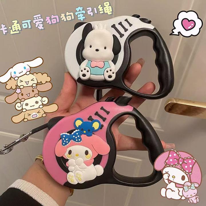 可爱小型自动伸缩宠物牵引绳通用外出遛狗