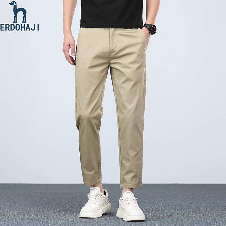 奥特莱斯撤柜丨正品2025夏季新款休闲裤男士时尚百搭九分直筒裤潮