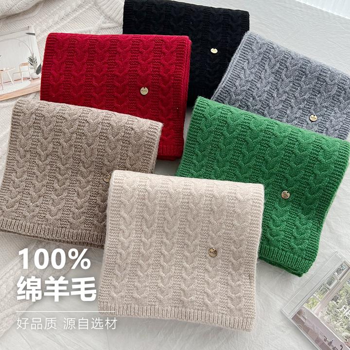 纯色实用新款时尚礼百搭围巾全保暖2025围脖秋冬季简约韩版女羊毛