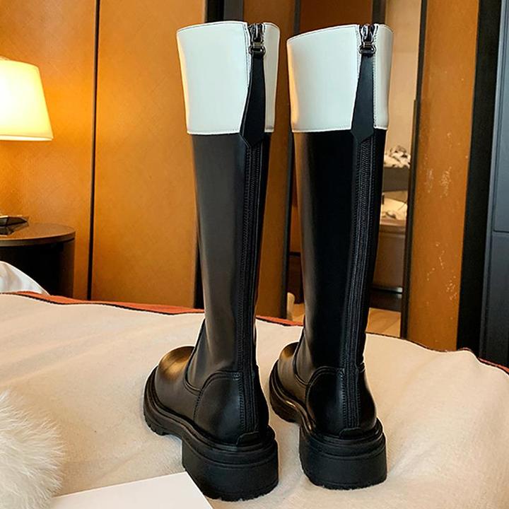 【PVKB&专柜女鞋】2025新款秋冬小香式修身无膝长筒靴厚跟高骑士靴
