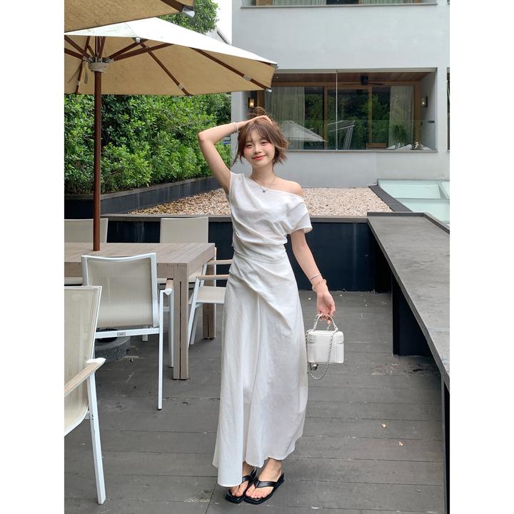 切糕自制【自由女神】小个子夏季女气质知性小众韩系老钱风天丝套装