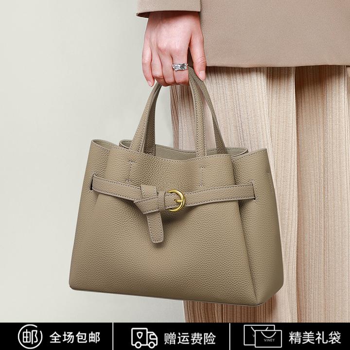 Calwan Keodh真皮包包女上班专用小众手提包生日元旦礼物送女生