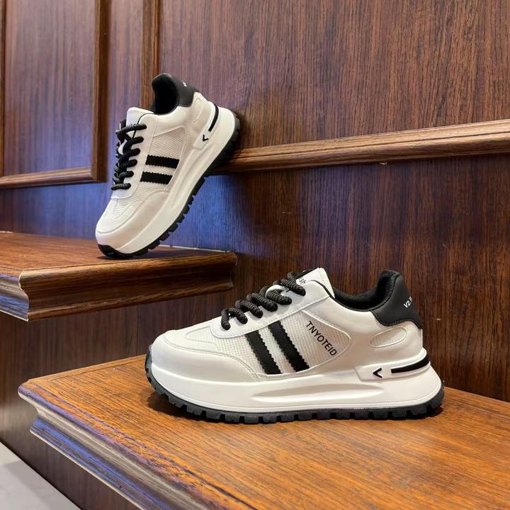 男士2025春季潮流个性拼色网面厚底休闲运动鞋增高百搭男生潮鞋