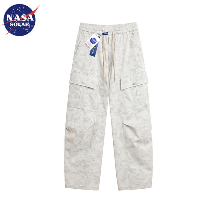 NASA SOLAR工装扎染休闲直筒裤男士秋季运动时尚百搭宽松阔腿裤子