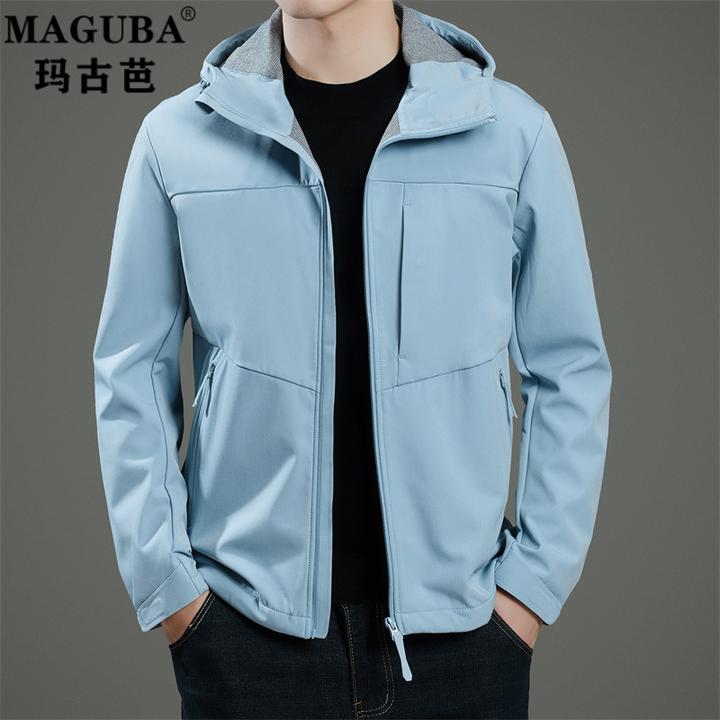 纪诗哲户外冲锋衣春秋夹克衫男士运动软壳登山服三防外套连帽上衣