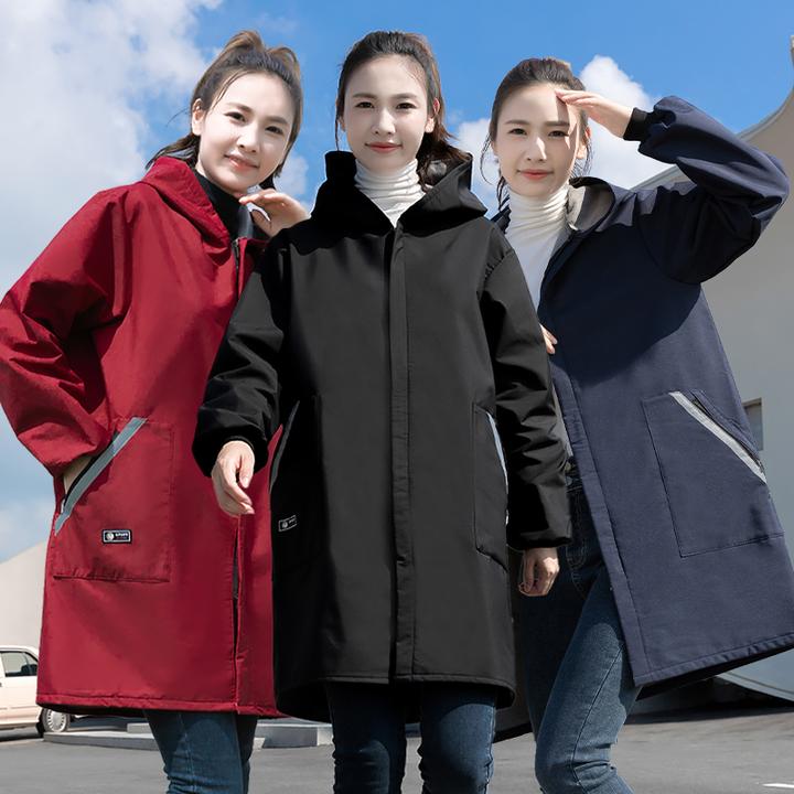 罩衣冬季新款加绒加厚厨房做饭防水防油印字餐饮上班外穿工作围裙